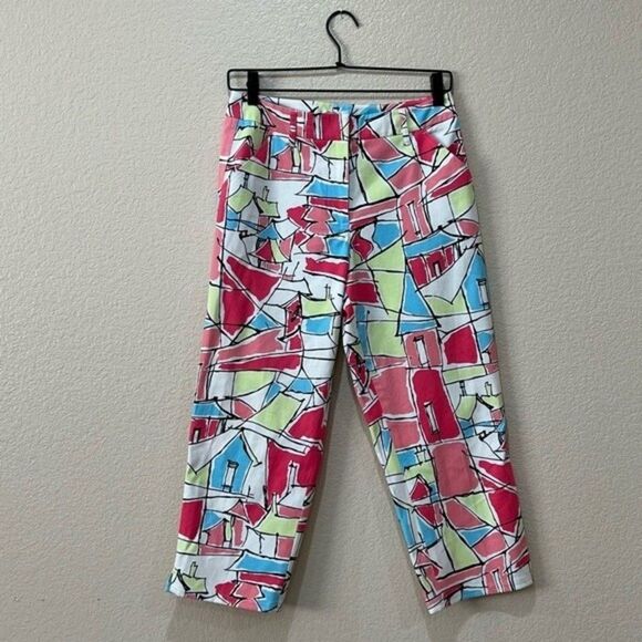 Talbots Colorful Geometric Cropped Pants Size 6 - Picture 2 of 12